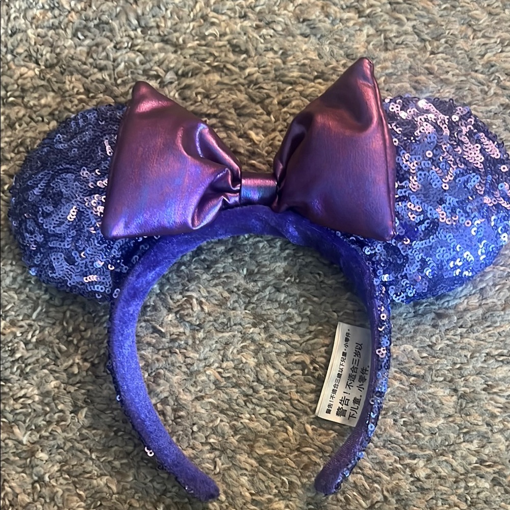 Purple Sequin Mouse Ears Headband